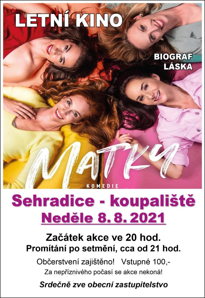 Letní kino v Sehradicích – 8. 8. 2021