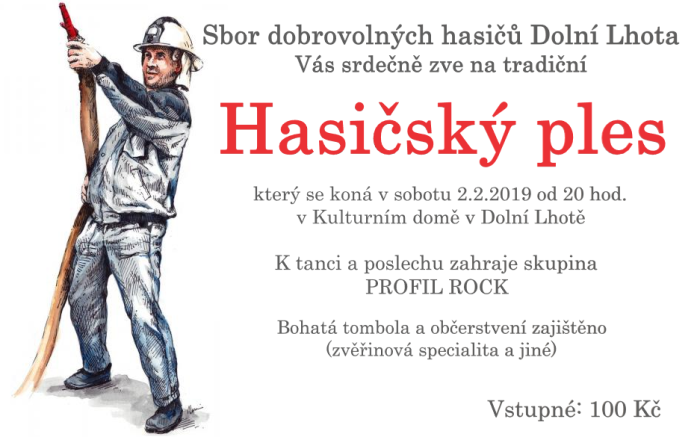 Pozvánka na Hasičský ples 2.2.2019