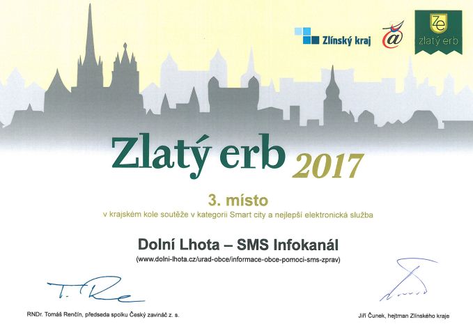 Umístění v soutěži Zlatý erb 2017