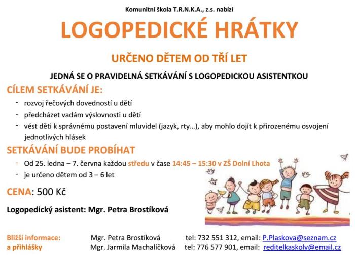 Logopedické hrátky určeno dětem od tří let