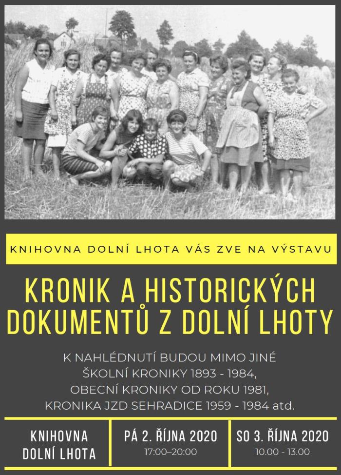 Výstava kronik Dolní Lhoty