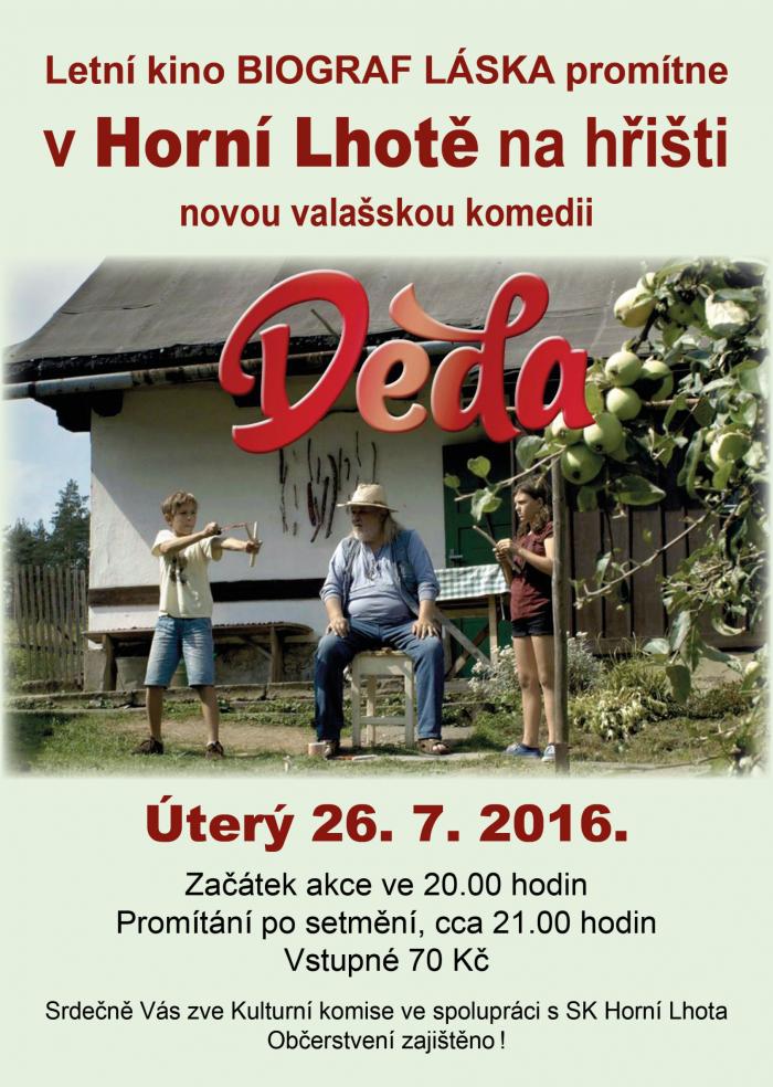 Biograf Láska promítne v Horní Lhotě  novou valašskou komedii Děda