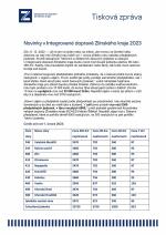 Novinky v Integrované dopravě Zlínského kraje 2023